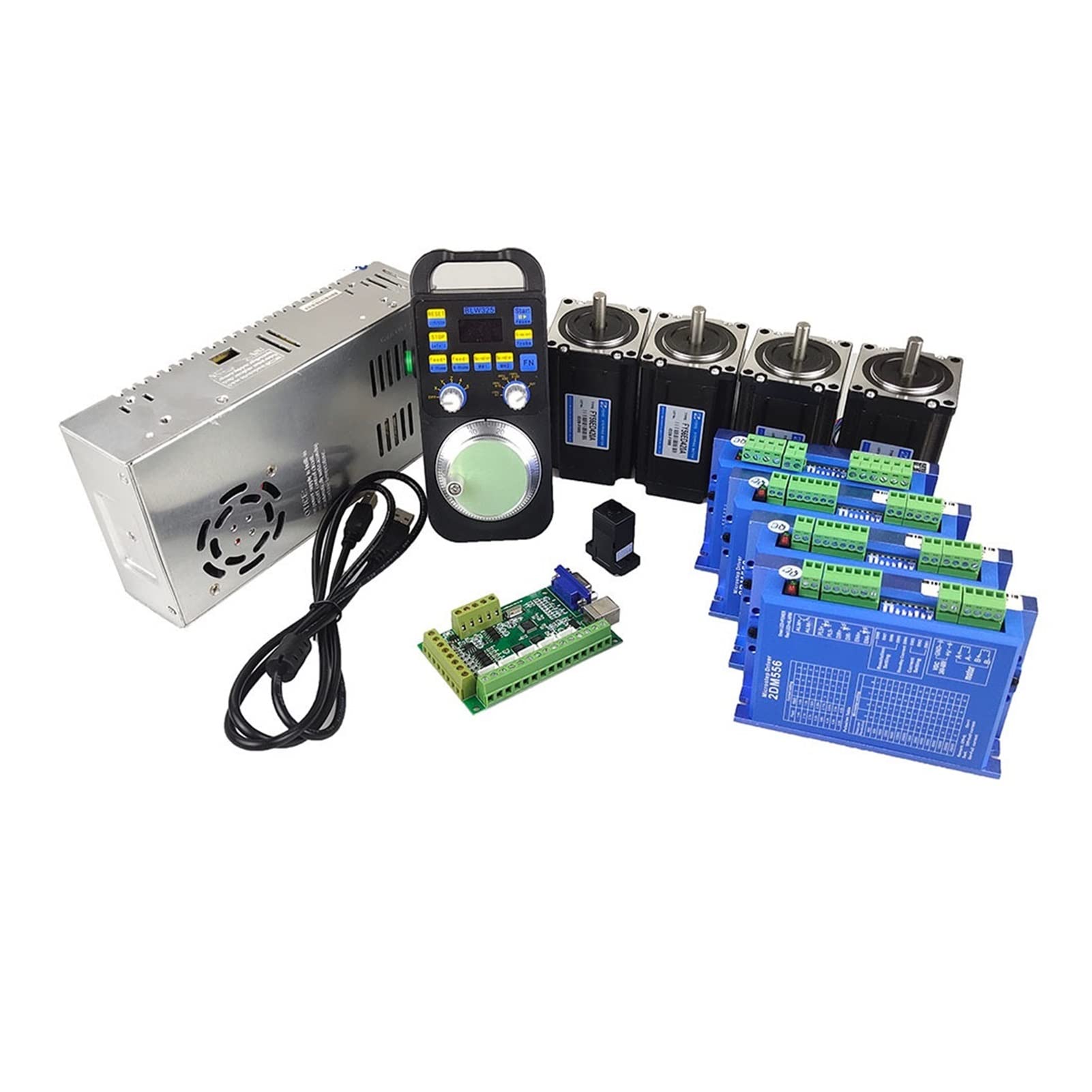 Leistungstransformator, CNC-Kit 5-Achsen-Bewegungssteuerungskarte JMC 2DM556 NEMA23. Mit 3nm Stepper Motor Digital Display Wireless Handrad MPG DC24V 10A. von AIRYSSFU