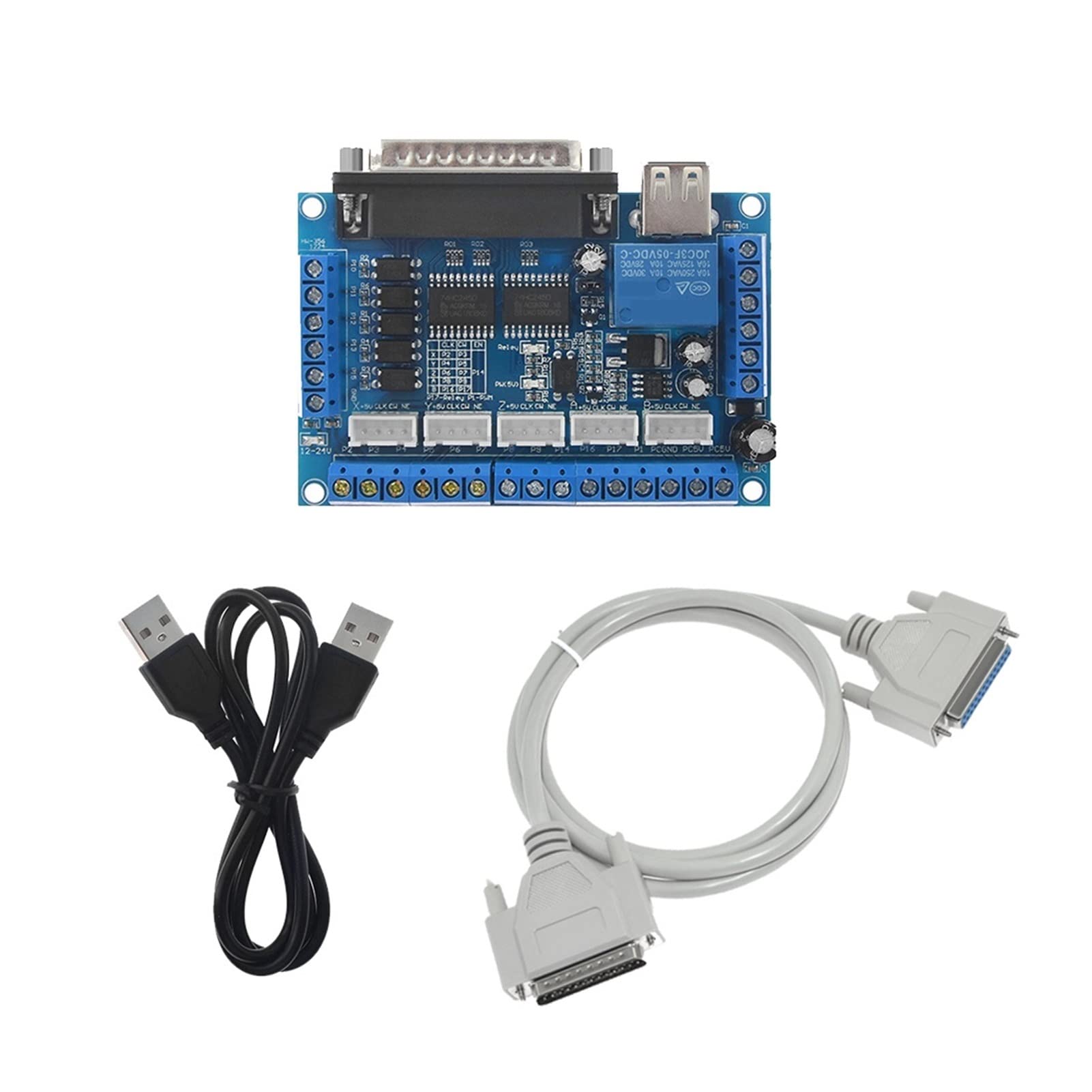 Leistungstransformator, Parallele Anschlusssteuerung 5 Achse CNC Breakout-Board USB Kabel Db25. Parallelkabel kompatibel mit TB6600 DM542 DM860H.(Blue) von AIRYSSFU