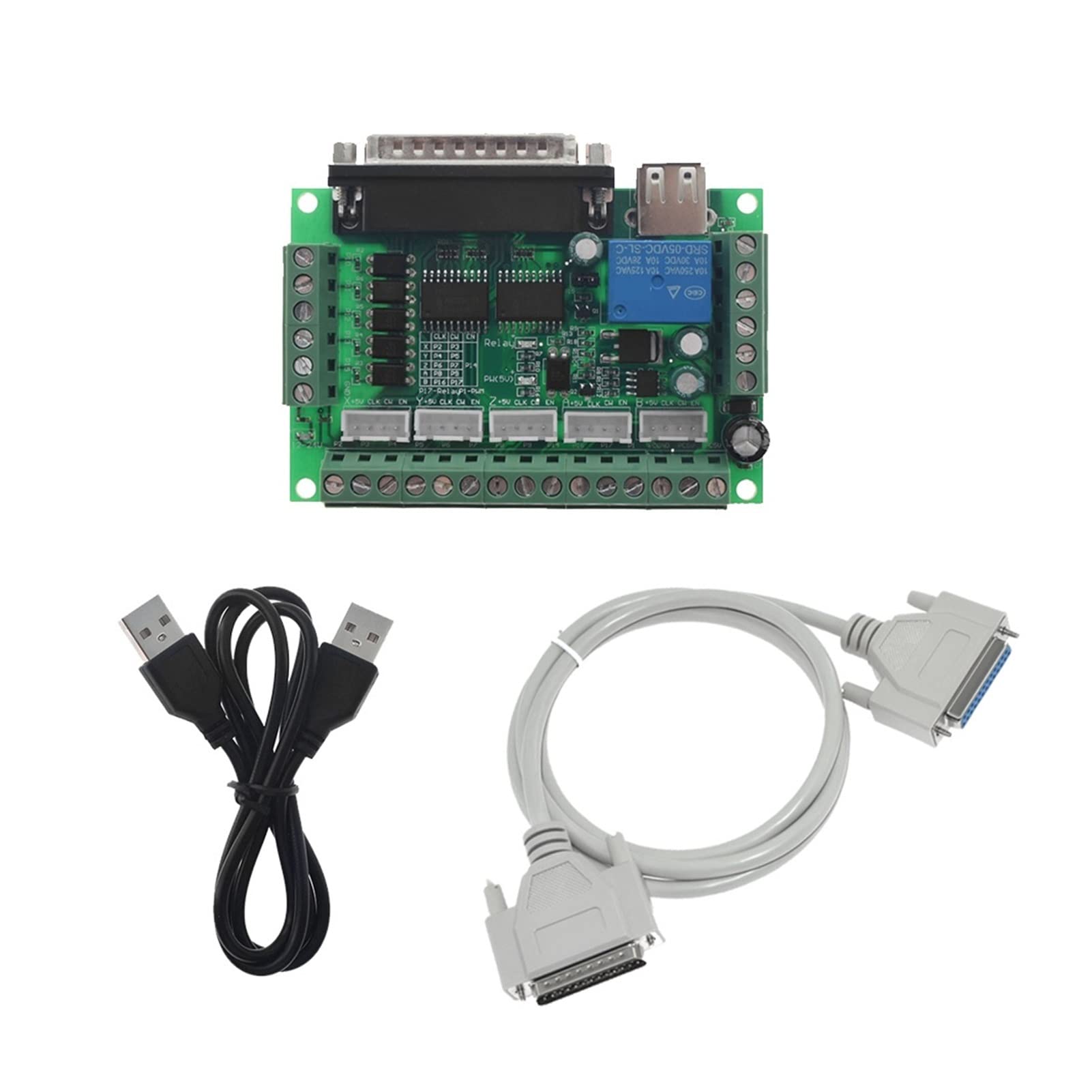 Leistungstransformator, Parallele Anschlusssteuerung 5 Achse CNC Breakout-Board USB Kabel Db25. Parallelkabel kompatibel mit TB6600 DM542 DM860H.(Green) von AIRYSSFU