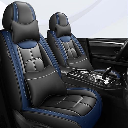 AISAIMOUT Leder Autositzbezüge Sitzbezüge Auto Sitzschoner wasserdichte Schonbezüge Werkstattschoner für BMW Mini Cooper, X1, X2, X3, X4, X5, X6(Black blue-1 item,Luxury) von AISAIMOUT