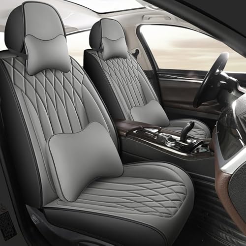 AISAIMOUT Sitzschoner Autositzbezüge Leder Sitzbezüge Auto Werkstattschoner Schonbezüge 5 Sitze Komplettset für BMW Mini Cooper, X1, X2, X3, X4, X5, X6(Grey,Luxury) von AISAIMOUT