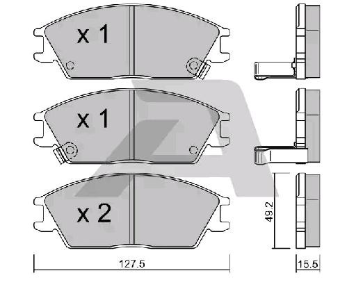 AISIN Bremsbelagsatz HYUNDAI BPHY-1904 581011CA10,5810122A10,5810132300 581011CA00,5810124A00,5810124C00,5810125A00,5810132B00,5810122A00,5810124B00 von AISIN