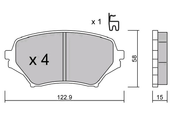 AISIN Bremsbelagsatz MAZDA BPMZ-1004 NFY73323Z,NFY73323ZA,NFY73328ZC NF7Y3323Z,NF7Y3328Z,NF7Y3328ZB,NFY73328Z,NFY73328ZB,NFY73328ZD von AISIN