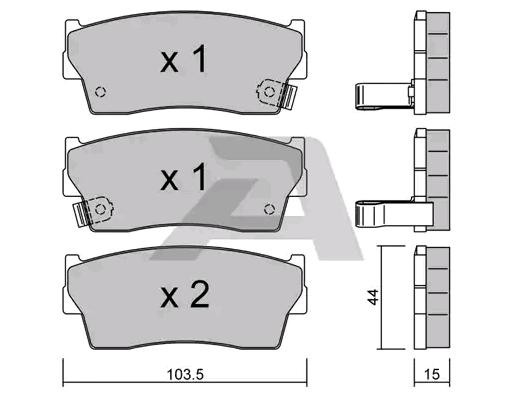 AISIN Bremsbelagsatz SUZUKI BPSZ-1900 5520060A41,5520063811,5520060821 5520060830,5520060A40,5520060A42,5520061870,5520063810,5520060810,5520060811 von AISIN