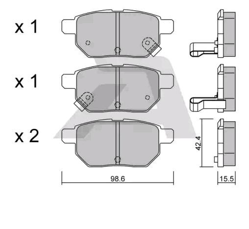 AISIN Bremsbelagsatz TOYOTA,SUBARU BPTO-2006 0446652121,0446652141,0446647040 0446647060,0446647061,0446647080,0446652170,0446602190,0446602210 von AISIN