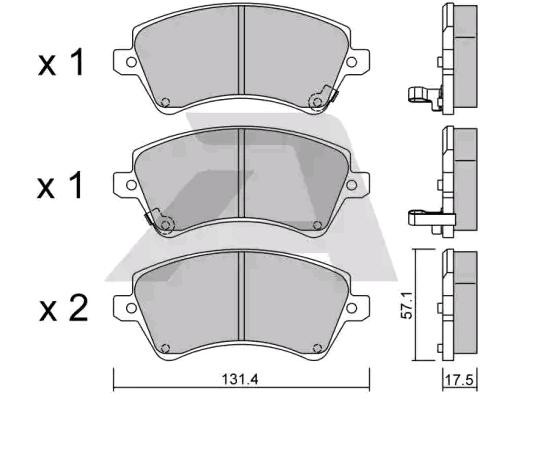 AISIN Bremsbelagsatz TOYOTA BPTO-1009 04465YZZDC,0446502061,0446502130 von AISIN