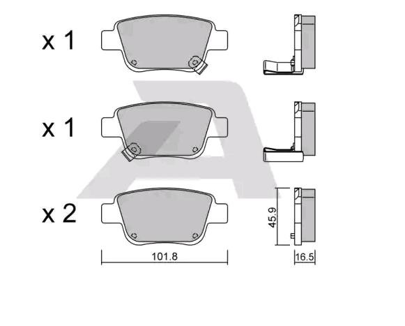 AISIN Bremsbelagsatz TOYOTA BPTO-2002 0446605020,0446628110,0446658010 0446605010 von AISIN