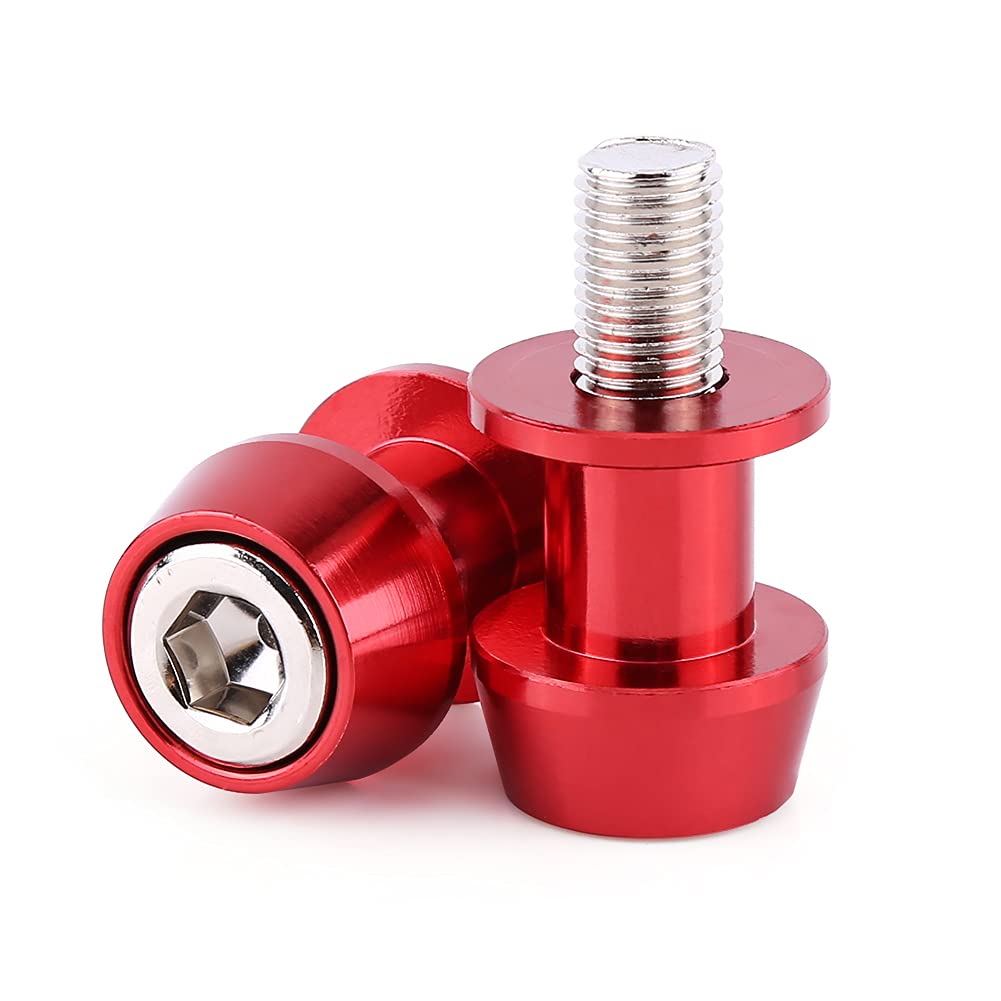 AITECHSTEEL CNC Aluminium Alloy Swing Arm Spool Sliders Stand Swingarm Bobbins with Security Lips and Easy Installation for Motorcycle Enthusiasts (10MM red) von AITECHSTEEL