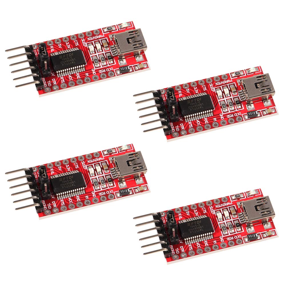 AITRIP 4X FTDI Serial Adapter FT232RL USB zu TTL Adapter 3,3V / 5V Modul Mini Port für Arduino und Raspberry Pi von AITRIP