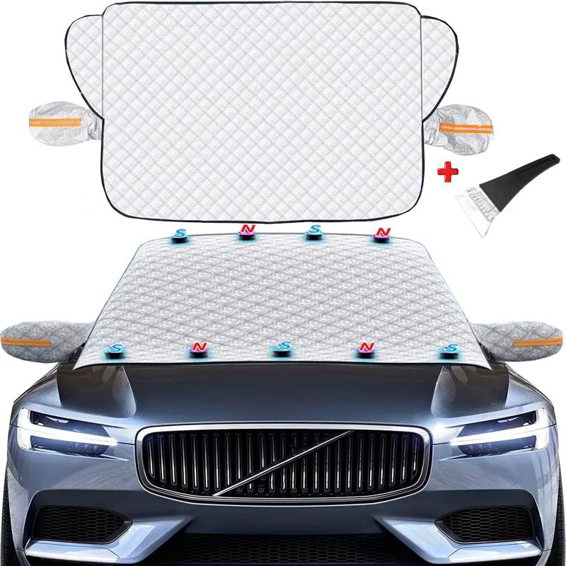 AIXIMA Frostschutz Auto Frontscheibe, Auto Windschutzscheibenabdeckung, Magnetische Frontscheibenabdeckung, Frontscheibenabdeckung Winter, Passend für die meisten Autos(160 x 120 cm) von AIXIMA