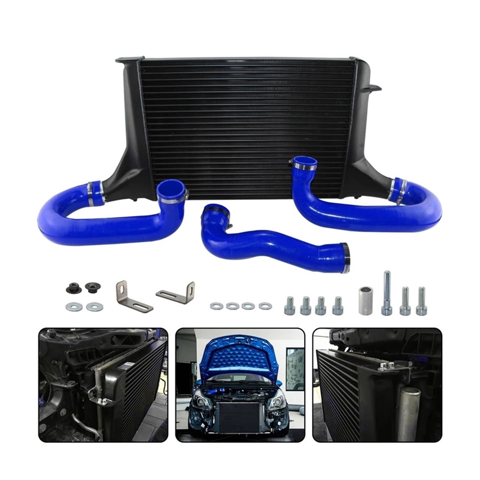 Auto Ansaugrohr Schwarz/Blau/Rot Wettbewerb Laluftkühler Silikon Schlauch Kit Für Opel Für Corsa D GSI/OPC 16 Turbo 2007 2008 2009 2010 2011 2012 2013 2014 Lufteinl(Blau) von AJHJET