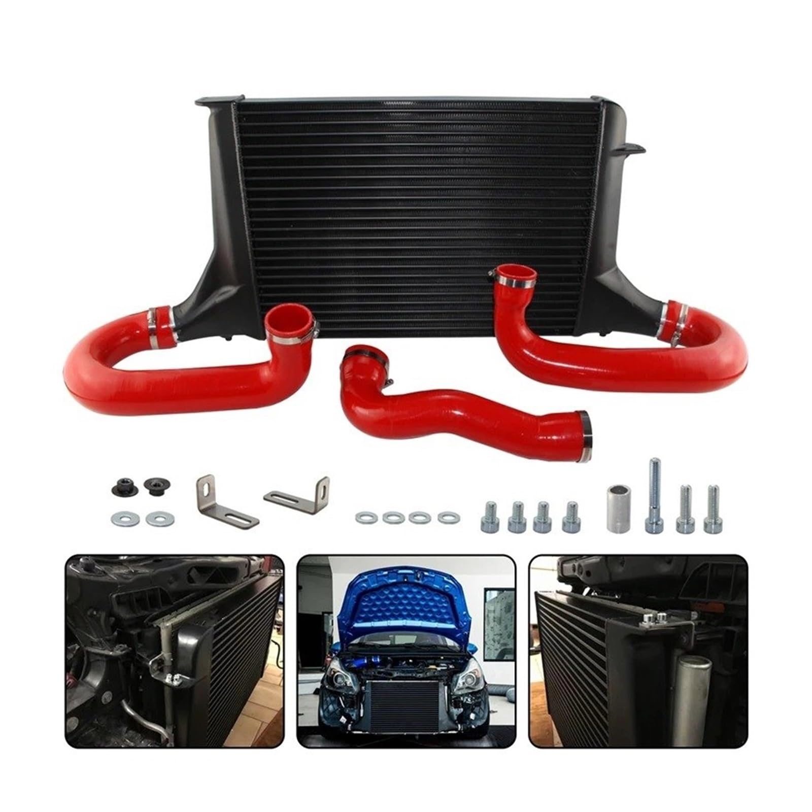 Auto Ansaugrohr Schwarz/Blau/Rot Wettbewerb Laluftkühler Silikon Schlauch Kit Für Opel Für Corsa D GSI/OPC 16 Turbo 2007 2008 2009 2010 2011 2012 2013 2014 Lufteinl(Rot) von AJHJET