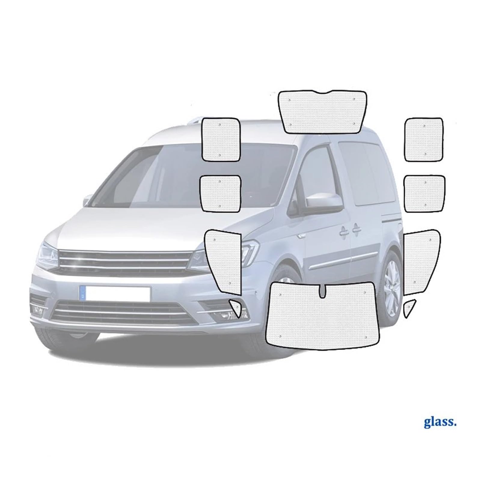 Auto Sonnenschutz Vorhang Rollo Auto-Vollabdeckungen Sonnenblende Sonnenschirm Fensterblende Sonnenschutzabdeckung Für VW Für Caddy MK3 2K Für Maxi 2003~2015 2016 2017 2018 2019(All Windows) von AJHJET