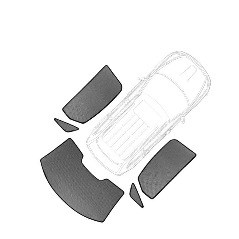 Auto Sonnenschutz Vorhang Rollo Autofenster-Sonnenschutz, UV-Schutz, Auto-Vorhangzubehör, Fahrzeug-Sonnenschutz, Visiernetz, Mesh-Schutz Für X5 F15 2014 2015 2016 2017 2018(Rear 5pcs) von AJHJET