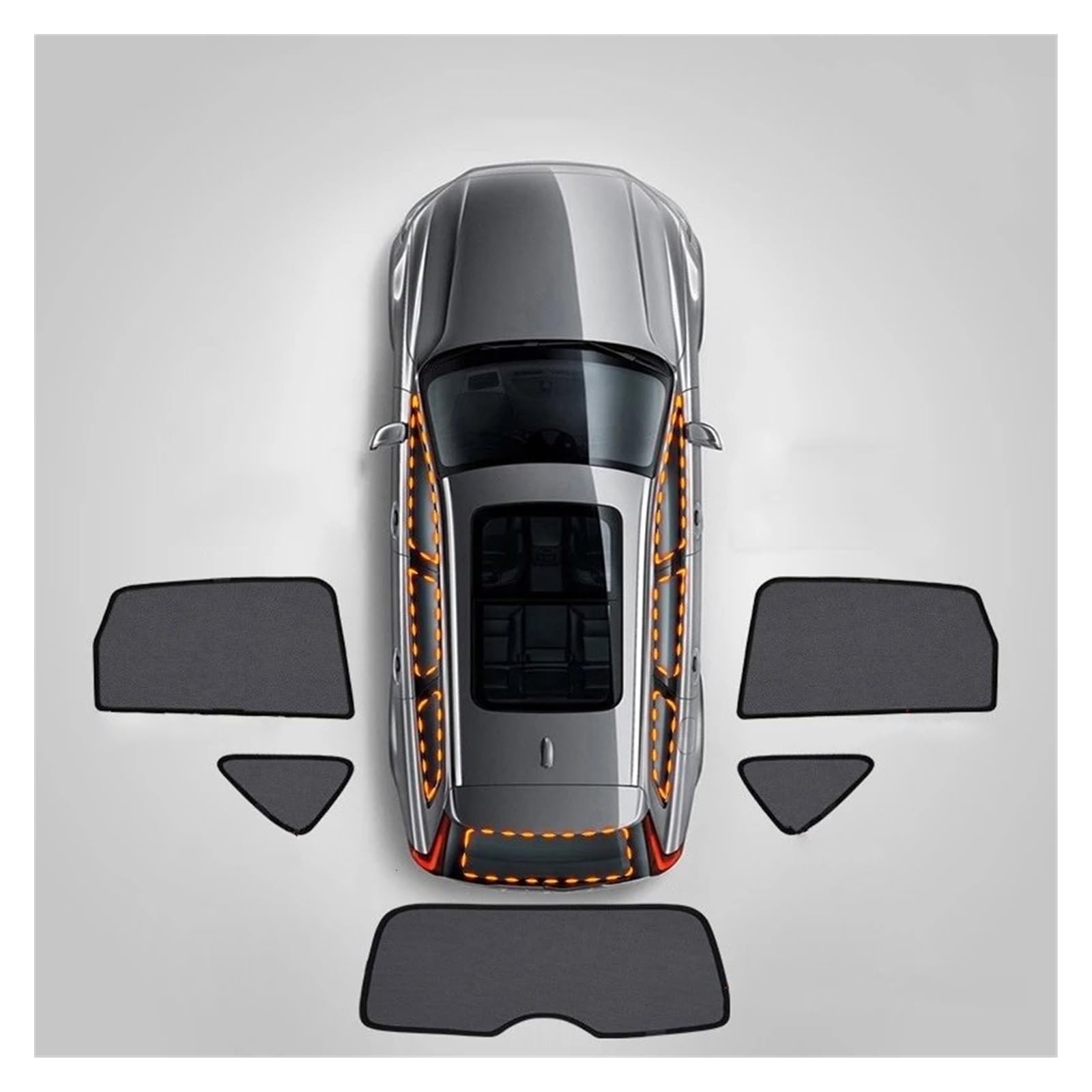 Auto Sonnenschutz Vorhang Rollo Magnetische Auto Sonnenschutz Accessori Fenster Windschutzscheibe Abdeckung Sonnenschutz Vorhang Mesh Für GWM Für Haval Für Dargo 2020 2021 2022(5Pcs Back) von AJHJET