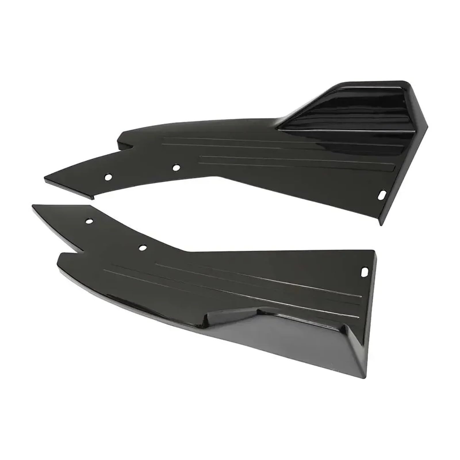 Automotive Seitenschweller Heckstoßstangen-Diffusor Splitter Spoiler Canards Seitenschweller Abdeckung Aufkleber Verkleidung Für Ford Für Mustang GT 500 350 Für Tuning-Zubehör Auto Seitenschweller(Sch von AJHJET