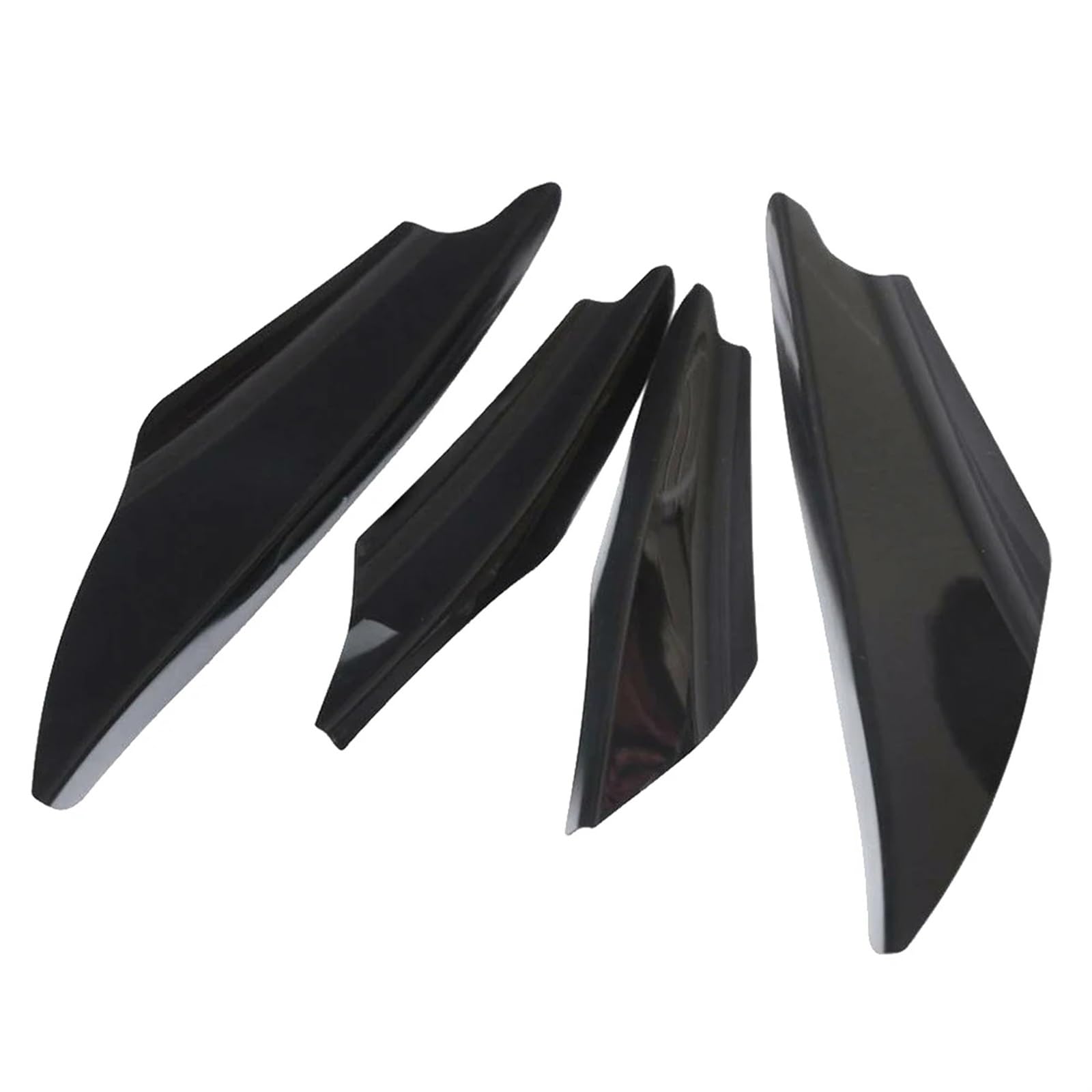 Automotive Seitenschweller Universalspoiler Auto-Frontstoßstange Seitenlippe Canards Splitter Flossen Schwarz Frontstoßstange Autospoiler Antikollisions-Stoßstangenschutz Auto Seitenschweller von AJHJET