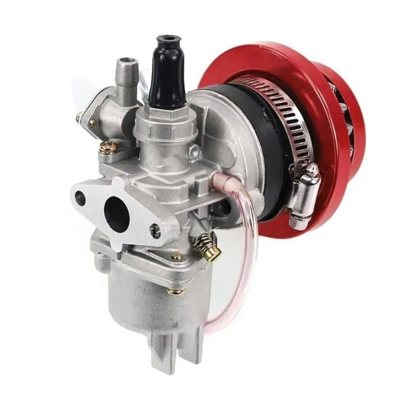 ErsatzVergaser Für 47cc 49cc Für Mini Quad ATV Dirt Pocket Bike Motorrad Motor Carb Vergaser Mit Luftfilter 2 Hub Motor Vergaser(Rot) von AJHJET