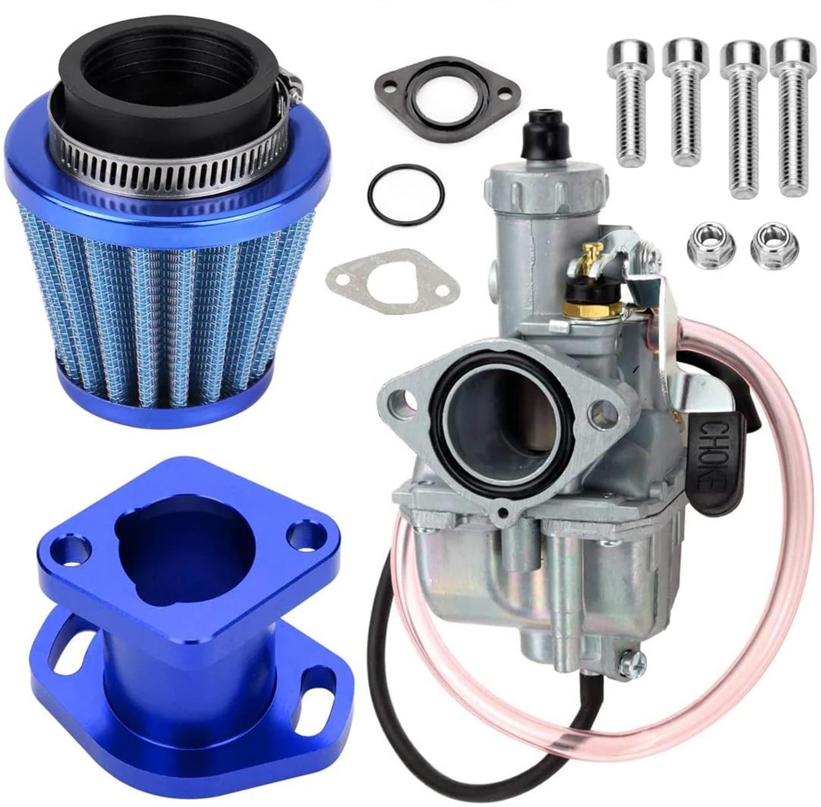 ErsatzVergaser Für Mikuni Für VM22 Für Predator 212cc Für GX200 196cc Für Mini Bike Go Kart Racing Vergaser Carb Mainfold Luftfilter Motor Vergaser(Blau) von AJHJET