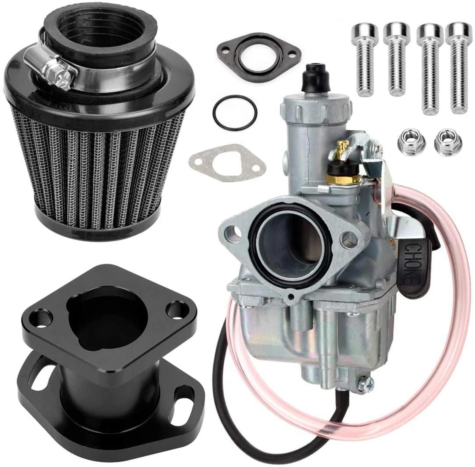 ErsatzVergaser Für Mikuni Für VM22 Für Predator 212cc Für GX200 196cc Für Mini Bike Go Kart Racing Vergaser Carb Mainfold Luftfilter Motor Vergaser(Schwarz) von AJHJET