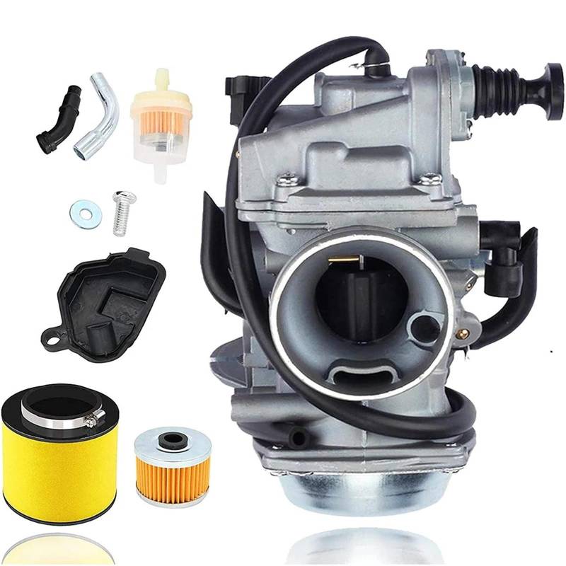 ErsatzVergaser Für Rancher 350 Für TRX350 ATV 4 Hub Vergaser Mit Schwarz Drossel Basis Abdeckung Vergaser Motor Vergaser(1 KIT) von AJHJET