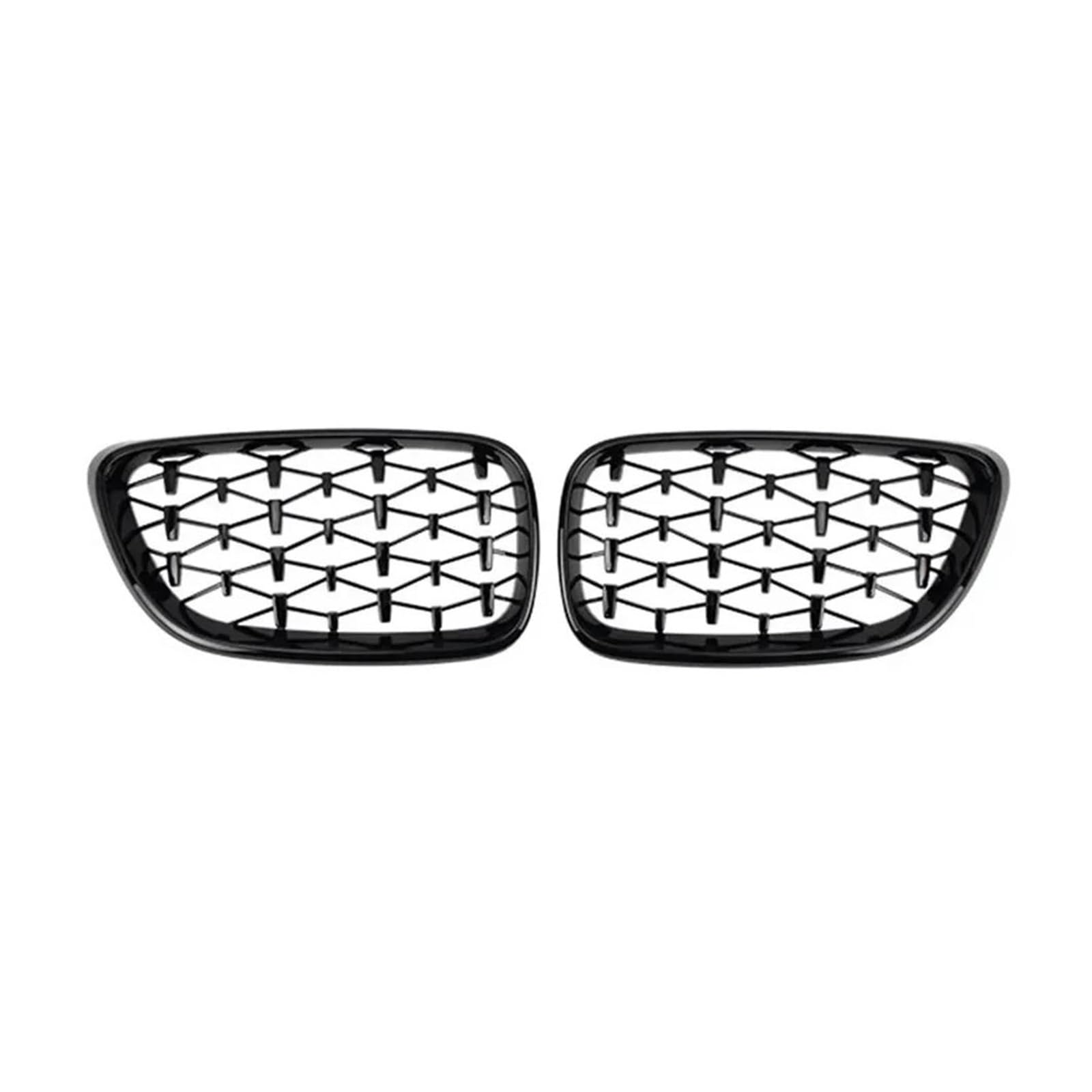 Front Kühlergrille Auto Frontgrill 1 Paar Für 2er F22 F23 F87 M2 2014-2015 2016 2017 2018 Diamant-Stil Auto Front Nierengrill Renngrills Gitter Zubehör(Schwarz) von AJHJET