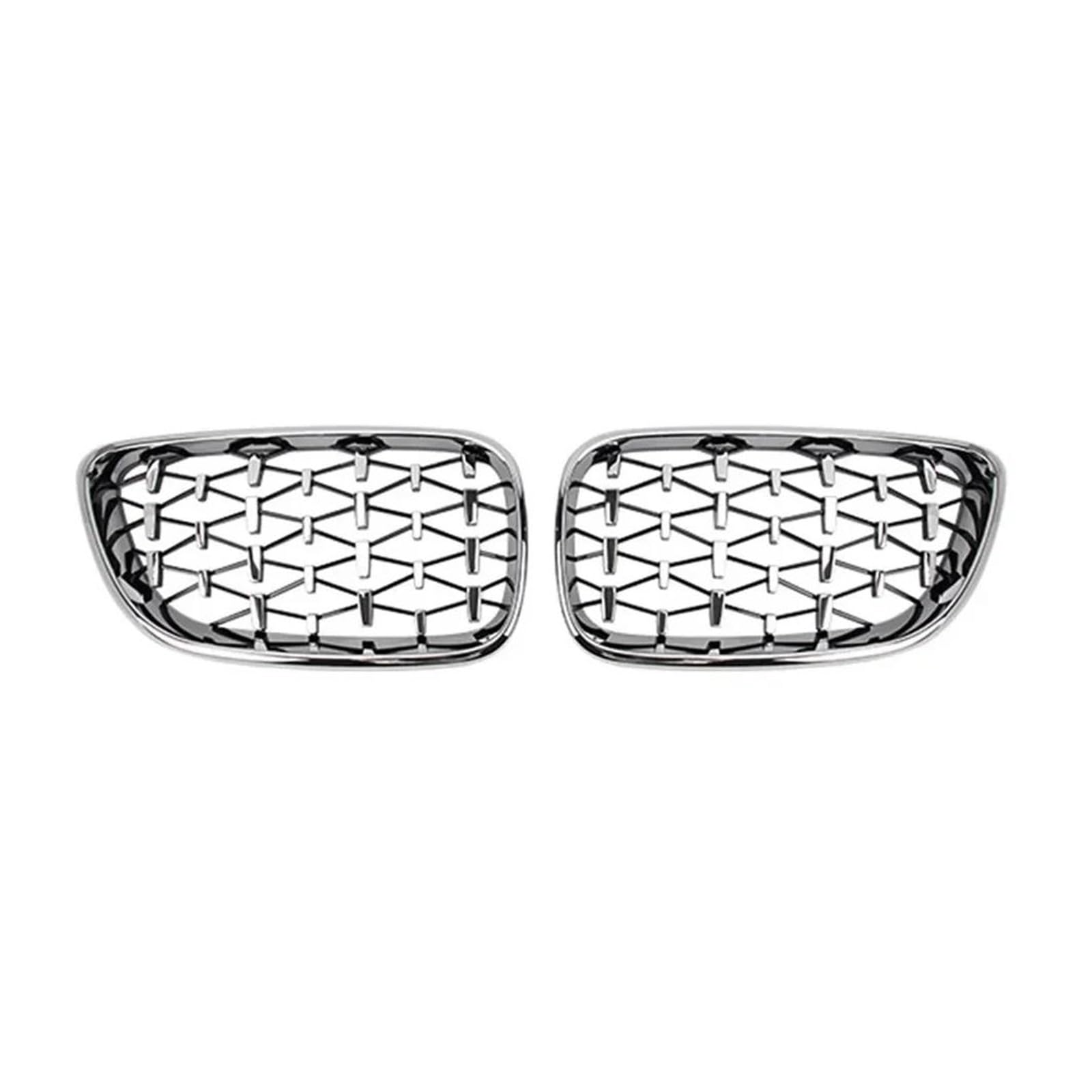 Front Kühlergrille Auto Frontgrill 1 Paar Für 2er F22 F23 F87 M2 2014-2015 2016 2017 2018 Diamant-Stil Auto Front Nierengrill Renngrills Gitter Zubehör(Silber) von AJHJET