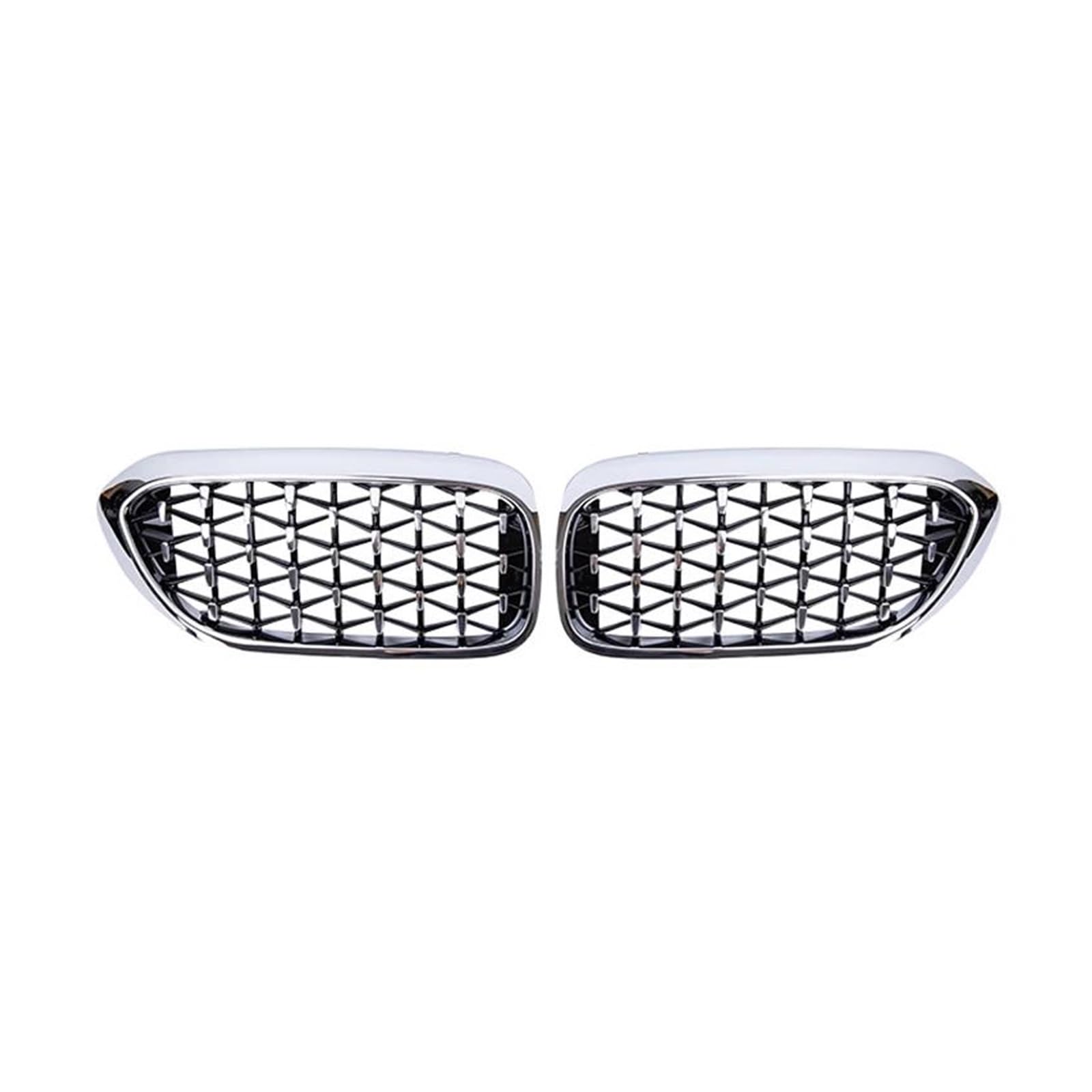 Front Kühlergrille Auto Frontgrill 1 Paar Für 5 Series G30 G38 2017 2018 2019 2020 Auto Vorderen Stoßfänger Nierengrill Grill Diamant Meteor Stil Auto Zubehör(All Silver) von AJHJET