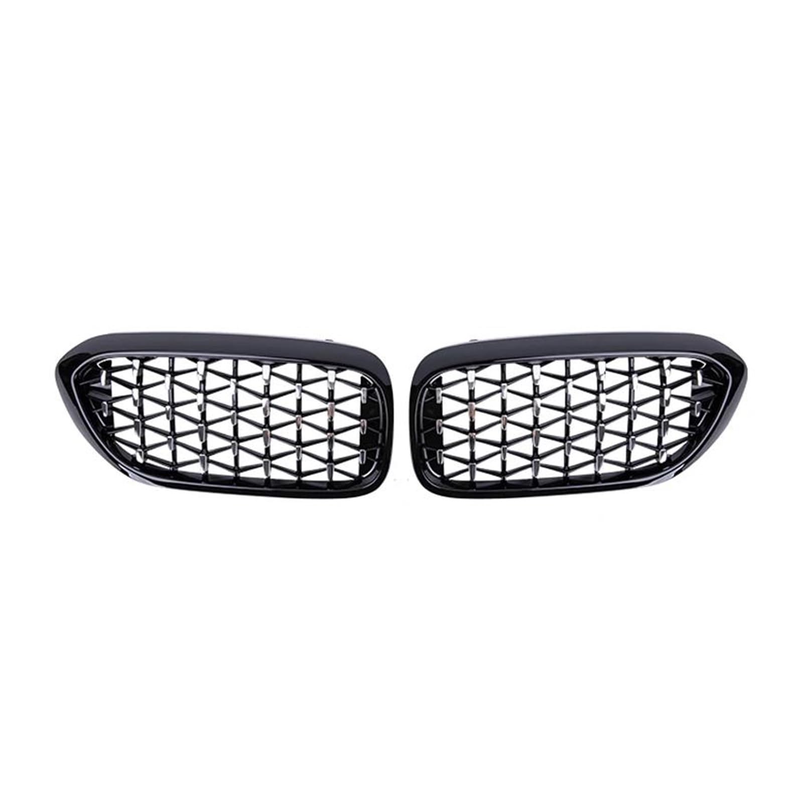 Front Kühlergrille Auto Frontgrill 1 Paar Für 5 Series G30 G38 2017 2018 2019 2020 Auto Vorderen Stoßfänger Nierengrill Grill Diamant Meteor Stil Auto Zubehör(Silver and Black) von AJHJET