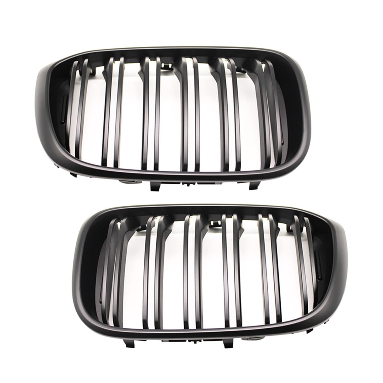 Front Kühlergrille Auto Frontgrill 2 Stücke Für X3 G01 X4 G02 2018 2019 2020 Auto Front Hood Nierengrill Grill Mesh Glänzend Schwarz Racing Grills Frontgrill(2 Line Matte Black) von AJHJET