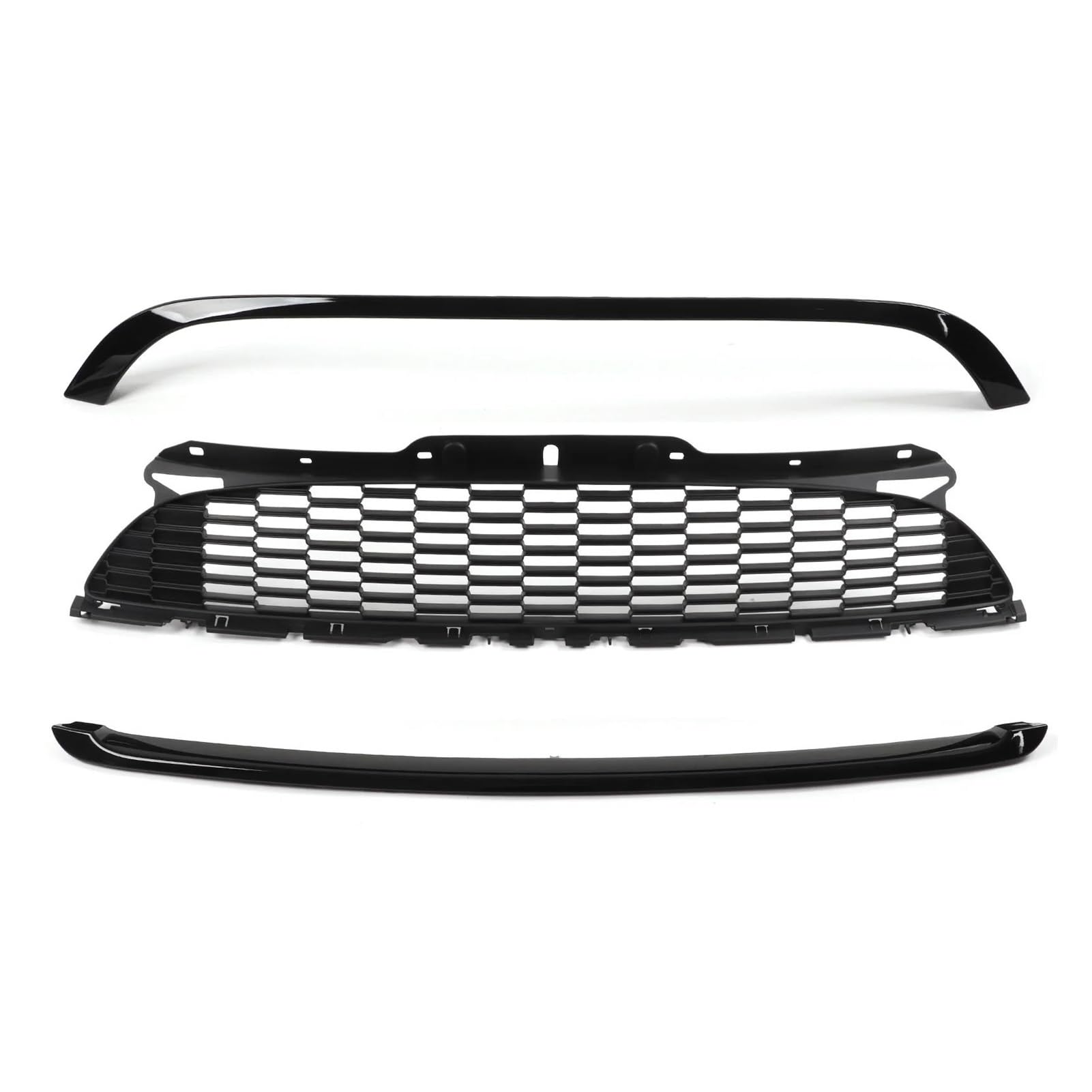 Front Kühlergrille Auto Frontgrill 3 Teile/Satz Glänzend Schwarz Front Hood Form Kühlergrill Surround Abdeckung Trim Kits Für Mini Für Cooper R55 R56 R57 R58 R59 S von AJHJET