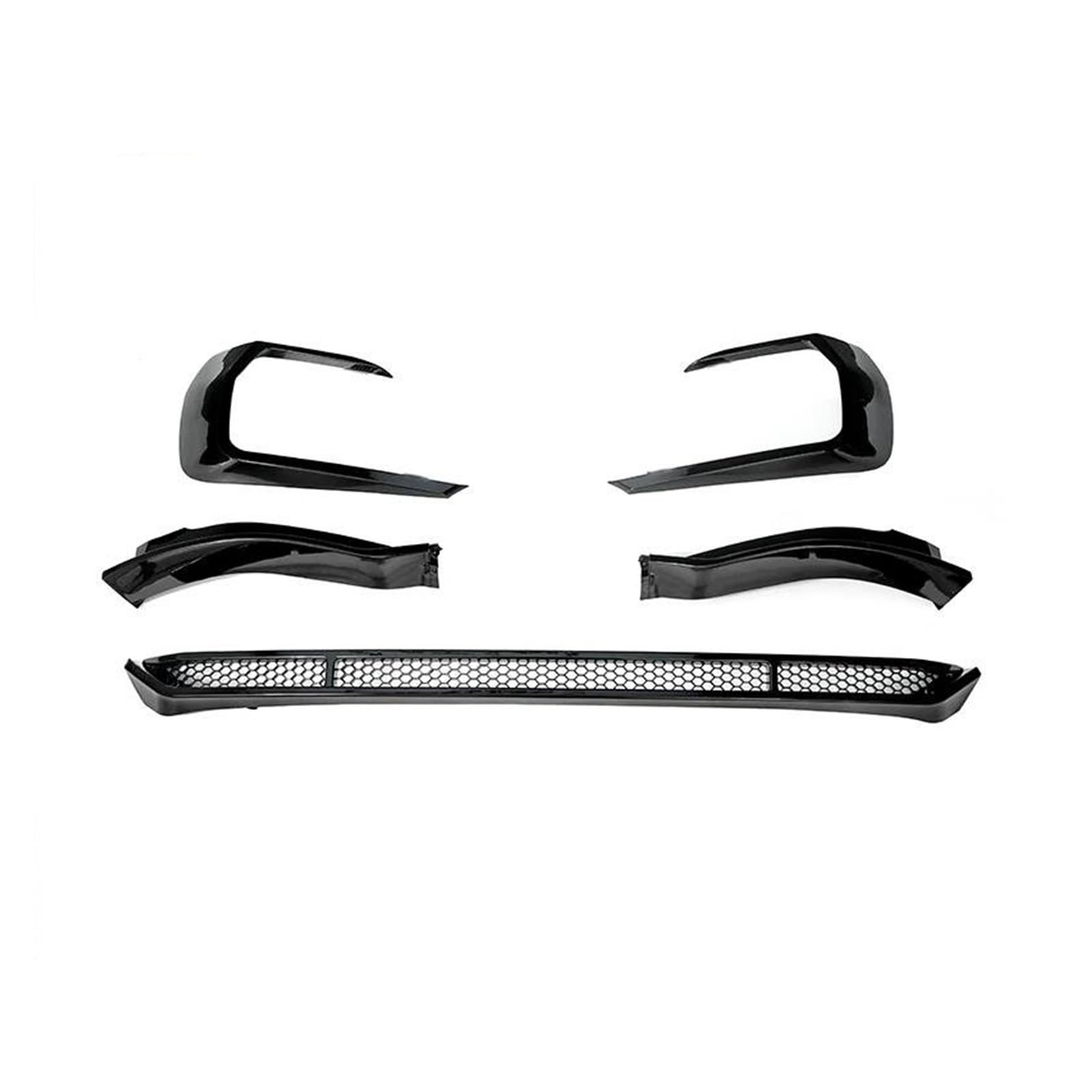 Front Kühlergrille Auto Frontgrill 5 Teile/Satz Glanz Schwarz Stil Front Splitter Lip Für VW T6.1 Für Transporter 2019 2020 2021(Without Hole) von AJHJET