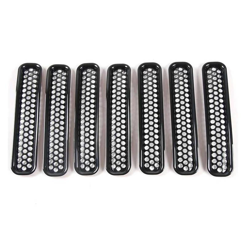 Front Kühlergrille Auto Frontgrill 7-teiliges Honeycomb-Mesh-Frontgrill-Einsatz-Kit Für Jeep Für Wrangler TJ Und Für Unlimited 1997 1998 1999 2000 2001 2002 2003 2004 2005 2006 von AJHJET