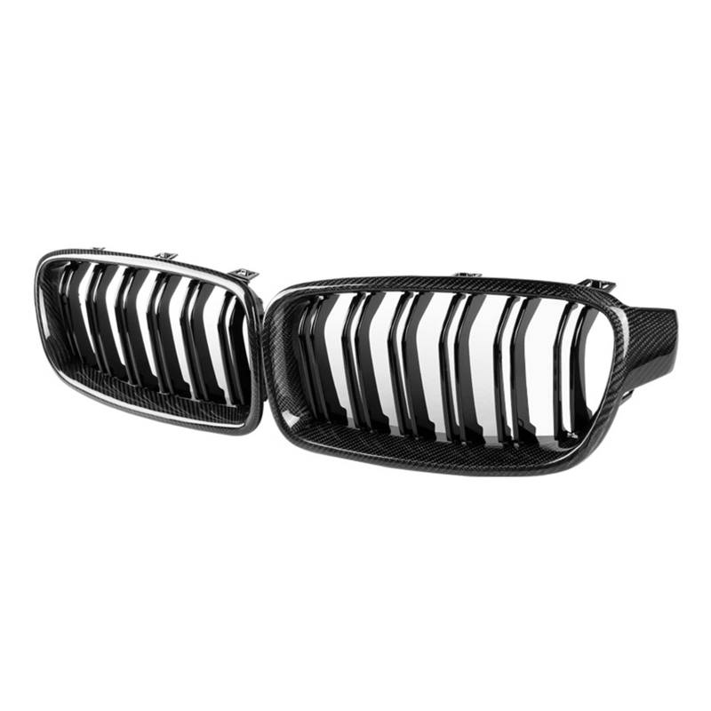 Front Kühlergrille Auto Frontgrill Auto Doppel Lamellen Front Niere Grill Für 3 Serie F30 F31 F35 2012 2013 2014 2015 2016 2017 2018 Carbon Faser Glanz Schwarz(Kohlefaser) von AJHJET