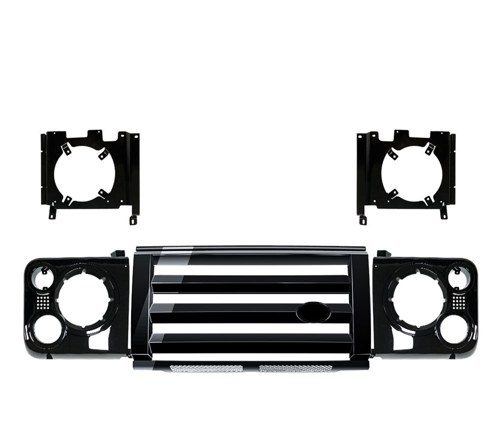 Front Kühlergrille Auto Frontgrill Auto Styling Vorne Mitte ABS Für Adventure Edition Stil Kühlergrill Für Land Für Rover Für Defender Für SVX Fahrzeug(Glossy Black) von AJHJET