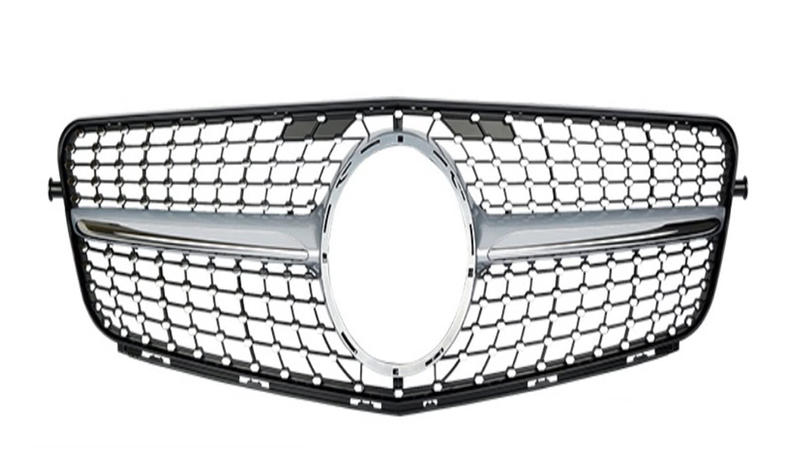 Front Kühlergrille Auto Frontgrill Diamant Stil Front Stoßstange Gitter Racing Grill Für Benz C Klasse W204 2007 2008 2009 2010 2011 2012 2013 2014 C180 C250 C300 C350 C200(Silber) von AJHJET