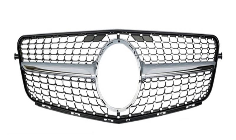 Front Kühlergrille Auto Frontgrill Diamant Stil Front Stoßstange Gitter Racing Grill Für Benz C Klasse W204 2007 2008 2009 2010 2011 2012 2013 2014 C180 C250 C300 C350 C200(Silber) von AJHJET