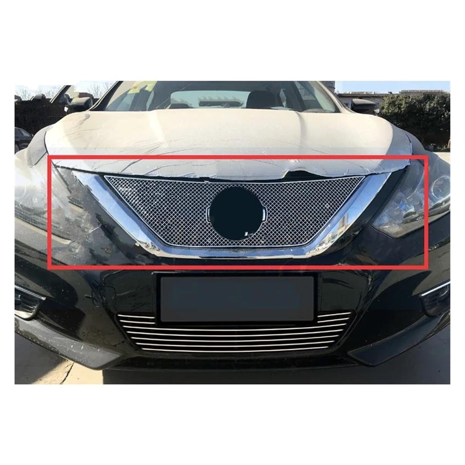 Front Kühlergrille Auto Frontgrill Front Lower Grill Grille Abdeckung Borte Metall Refit Racing Grill Waben Mesh Für Nissan Für Altima Für Teana 2016 2017 2018 Edelstahl(B) von AJHJET