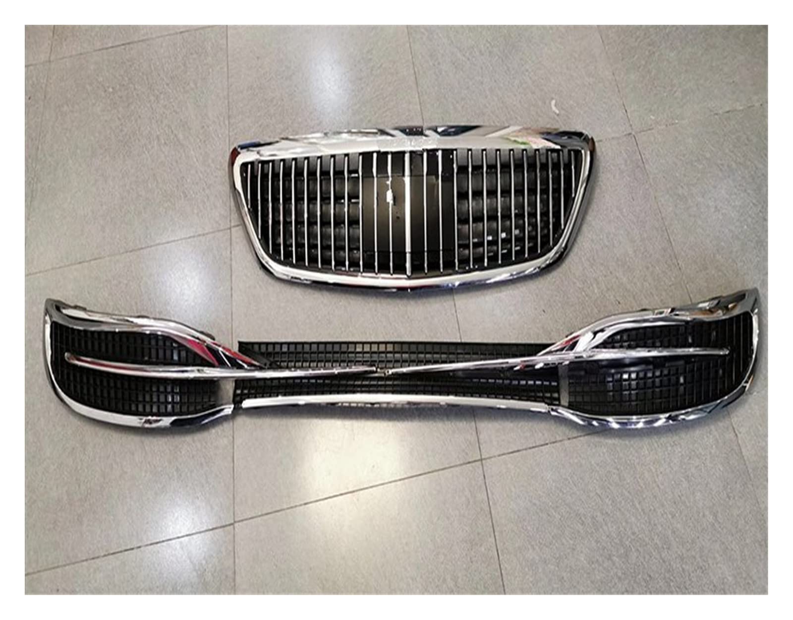 Front Kühlergrille Auto Frontgrill Frontstoßstangen-Bodykit Für Benz W222 S-Klasse, Kühlergrill Modifiziert Für Maybach-Front-Prefacelit-Bodykit 2016 2017 2018 2019(NO Acc) von AJHJET