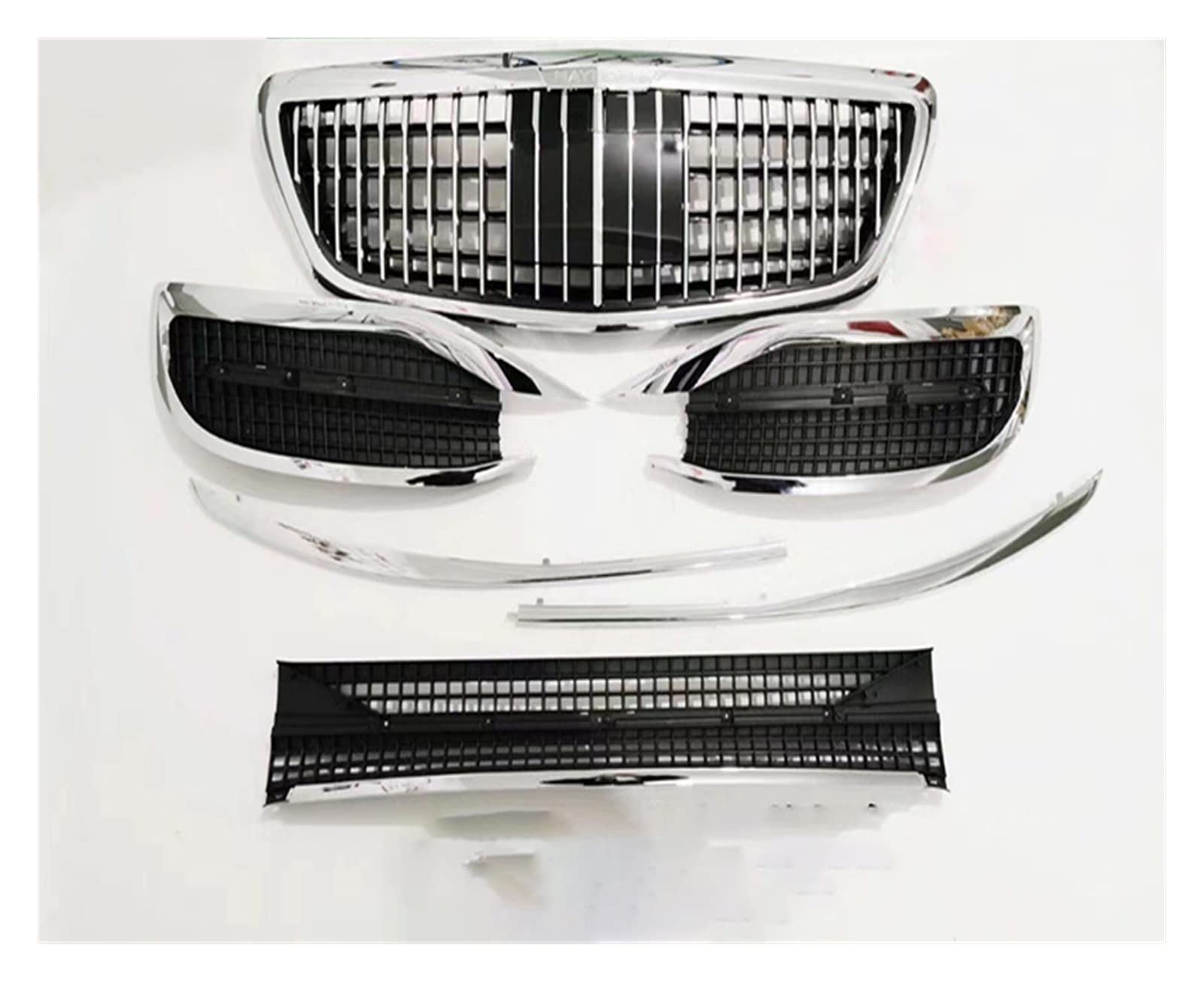 Front Kühlergrille Auto Frontgrill Frontstoßstangen-Bodykit Für Benz W222 S-Klasse, Kühlergrill Modifiziert Für Maybach-Front-Prefacelit-Bodykit 2016 2017 2018 2019(with Acc) von AJHJET