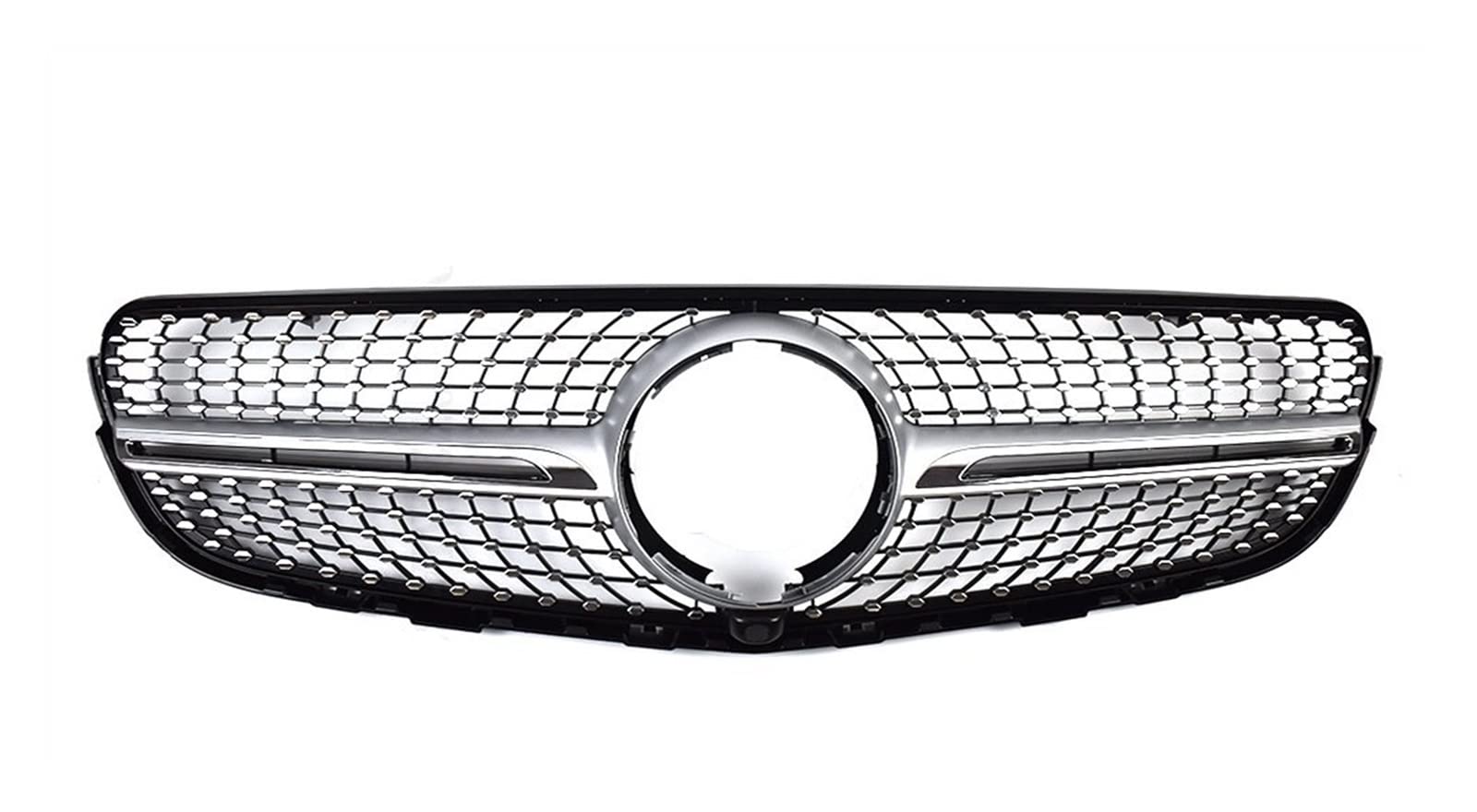 Front Kühlergrille Auto Frontgrill Für AMG Line Trim Für Benz Für GLC X253 C253 2015 2016 2017 2018 2019 Frontgrill Racing Stoßfänger Grill Einlass Mesh(Diamond Silvery) von AJHJET