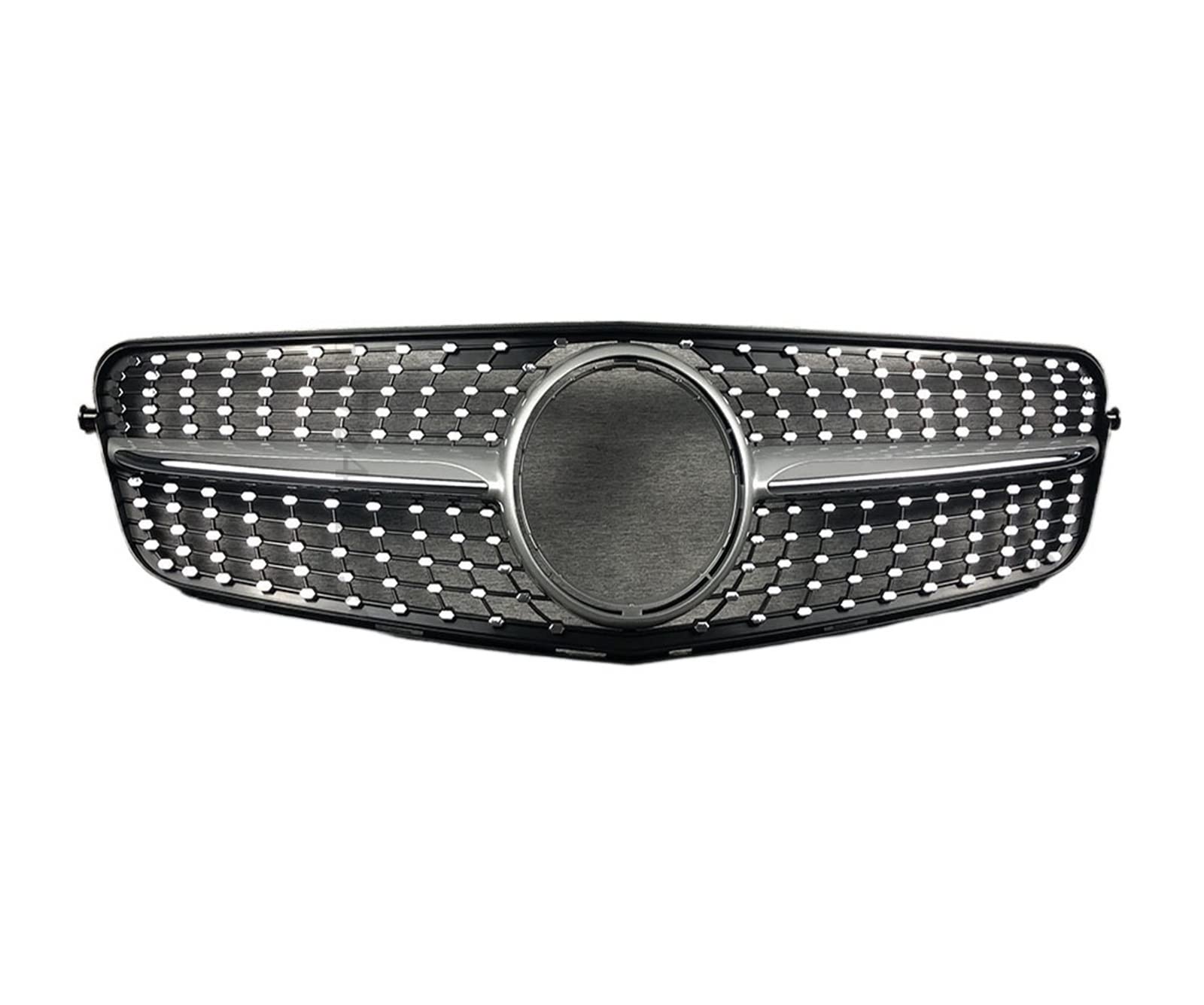 Front Kühlergrille Auto Frontgrill Für Benz C Klasse W204 07 2008 2009 2010 2011 2012 2013 2014 C180 C200 C250 C300 C350 Diamant Stil Gitter Vorne Grill(Chrome Silver) von AJHJET