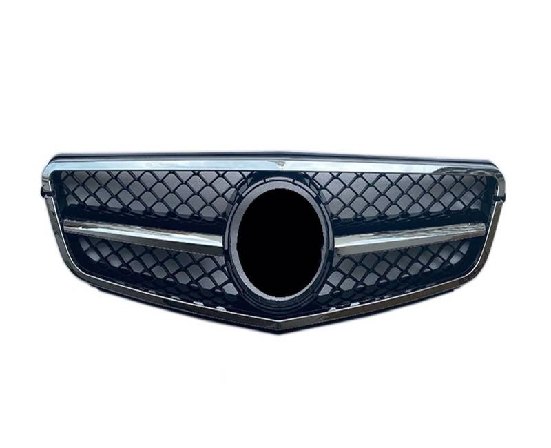 Front Kühlergrille Auto Frontgrill Für Benz C-Klasse W204 C180 C200 C300 C350 2008 2009 2010 2011 2012 2013 2014 Für AMG C63 Style Racing Car Front Upper Grille Grill(Black Silver) von AJHJET