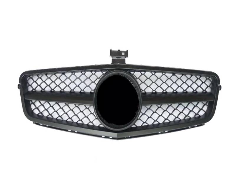 Front Kühlergrille Auto Frontgrill Für Benz C-Klasse W204 C180 C200 C300 C350 2008 2009 2010 2011 2012 2013 2014 Für AMG C63 Style Racing Car Front Upper Grille Grill(Matt-schwarz) von AJHJET