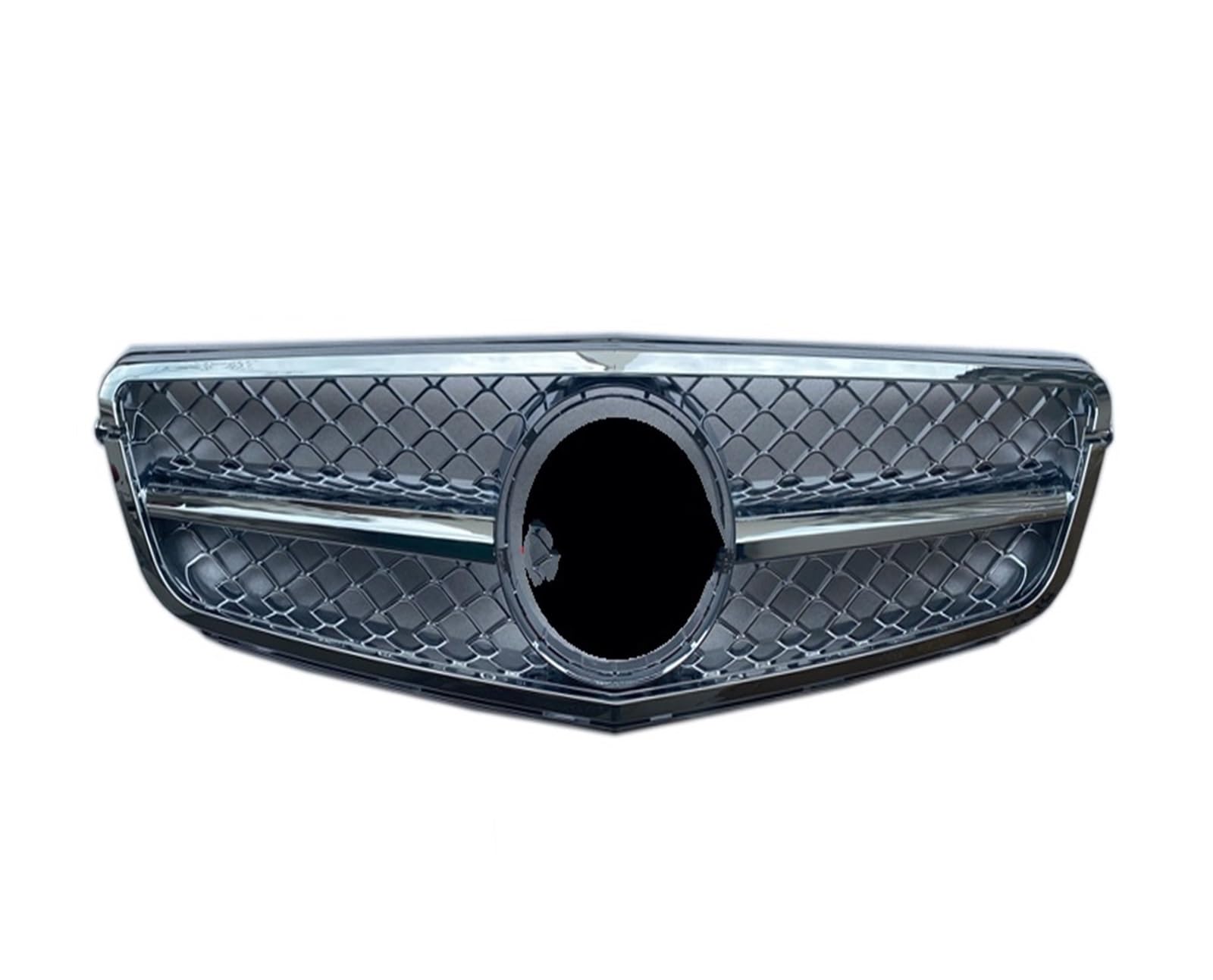 Front Kühlergrille Auto Frontgrill Für Benz C-Klasse W204 C180 C200 C300 C350 2008 2009 2010 2011 2012 2013 2014 Für AMG C63 Style Racing Car Front Upper Grille Grill(Silber) von AJHJET