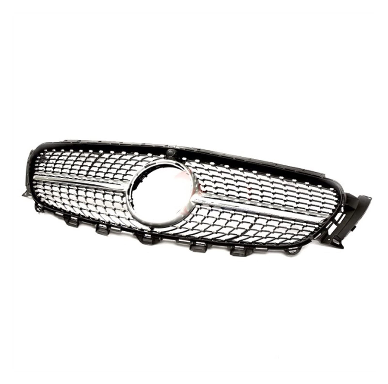 Front Kühlergrille Auto Frontgrill Für Benz E Klasse W213 2016 2017 2018 2019 2020 Front Stoßstange Grille Sport Racing Grill Mit Kamera GT Diamant(Dia Silver with Hole) von AJHJET