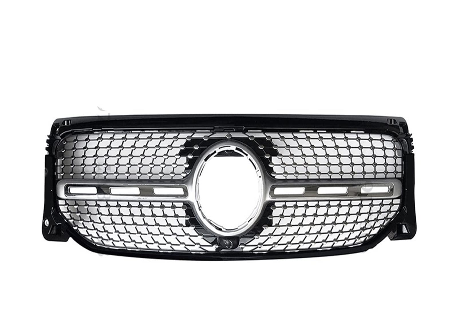 Front Kühlergrille Auto Frontgrill Für Benz Für GLB X247 W247 2019 2020 2021 2022 220 250 Für AMG Line GT Diamond Style Tuning Hood Mesh Frontstoßstangengrill Racing Grill(Diamond Silvery) von AJHJET