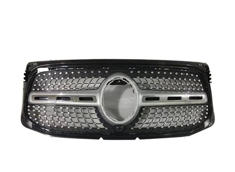 Front Kühlergrille Auto Frontgrill Für Benz Für GLB X247 W247 2019 2020 2021 2022 220 250 Für AMG Line GT Diamond Style Tuning Hood Mesh Frontstoßstangengrill Racing Grill(Sport Diamond Silver) von AJHJET