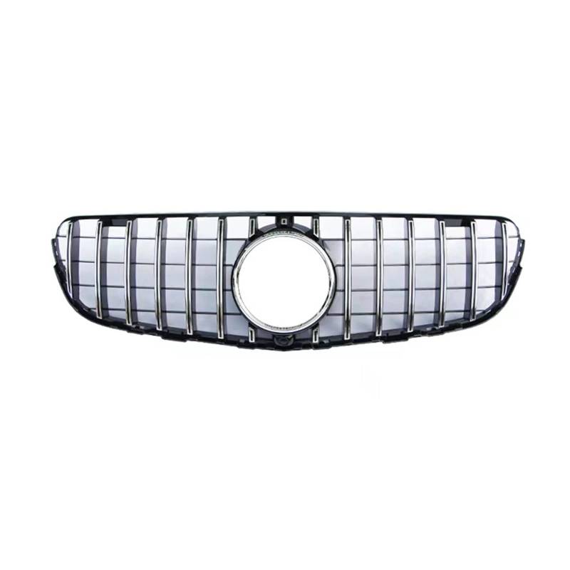 Front Kühlergrille Auto Frontgrill Für Benz Für GlC Klasse W253 X253 GT Stil Front Grill Front Stoßstange Bewegung Grille 2015 2016 2017 2018 2019(Silber) von AJHJET