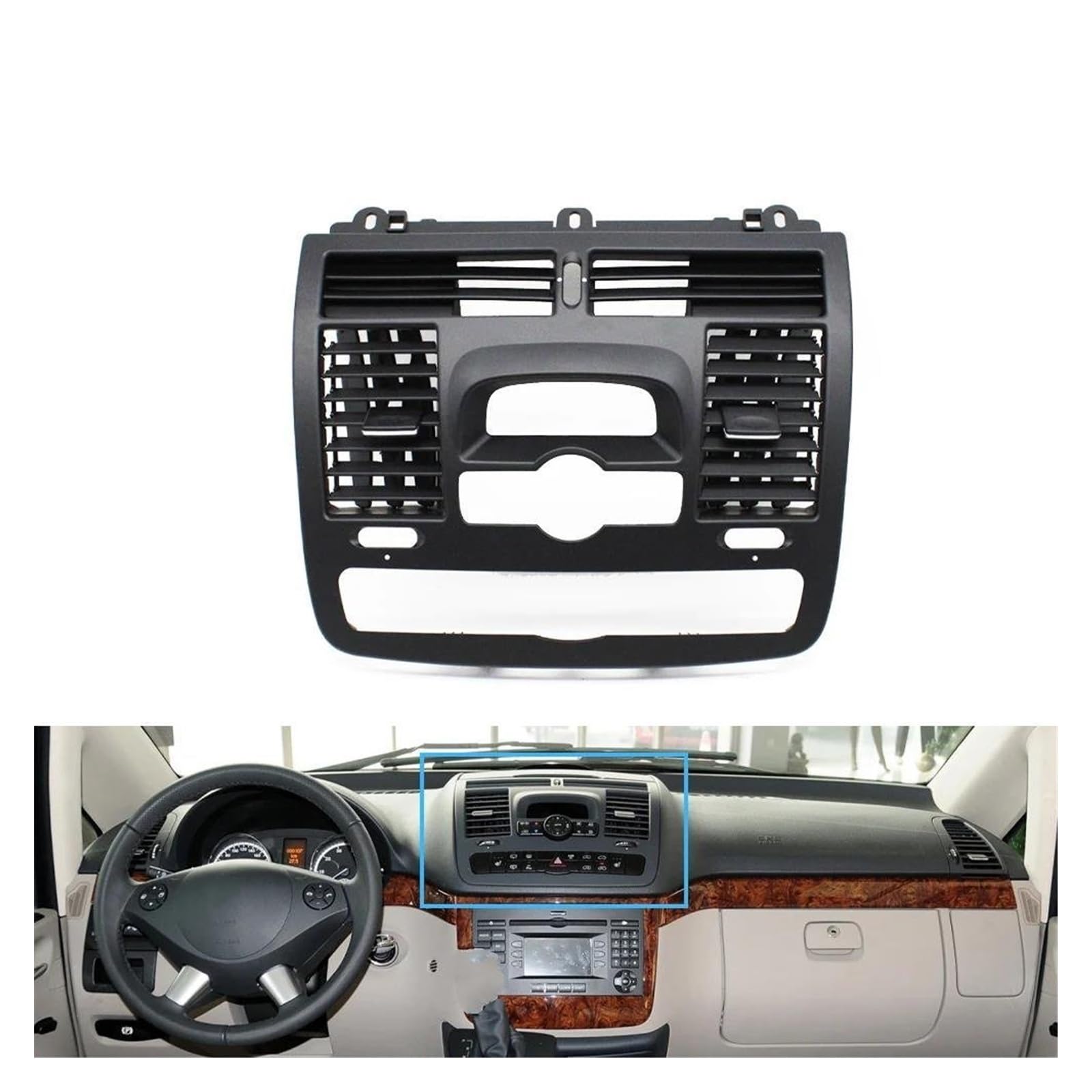 Front Kühlergrille Auto Frontgrill Für Benz Für Vito Für Viano W636 W639 2004-2009 2010 2011 2012 2013 2014 2015 Auto AC Vent Grille Zentrale Air Vent Outlet Abdeckung Panel(Central Model B) von AJHJET